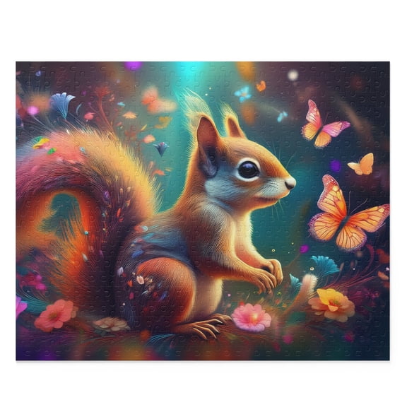 Puzzles-59 Kids Squirrel Puzzle 500-Piece  Floral Squirrel Puzzle 500-Piece, Animals Kids Puzzles Size: 16" x 20",  Ages 9+