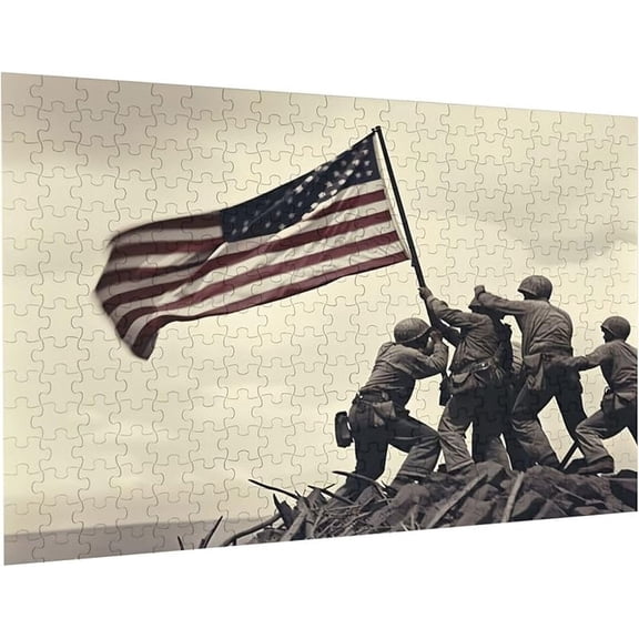Puzzles For Adults 100 Pieces Classic Photo Of Raising The American Flag On Iwo Jima Formation Wooden Educational Games For Family Friend Home Decor  Jigsaw Puzzle Funny Wall Art Gift