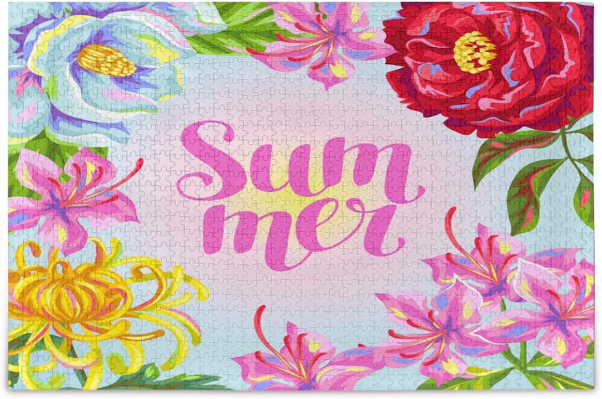 Puzzles for Adults 1000 Piece Summer Red Peony Rhododendron