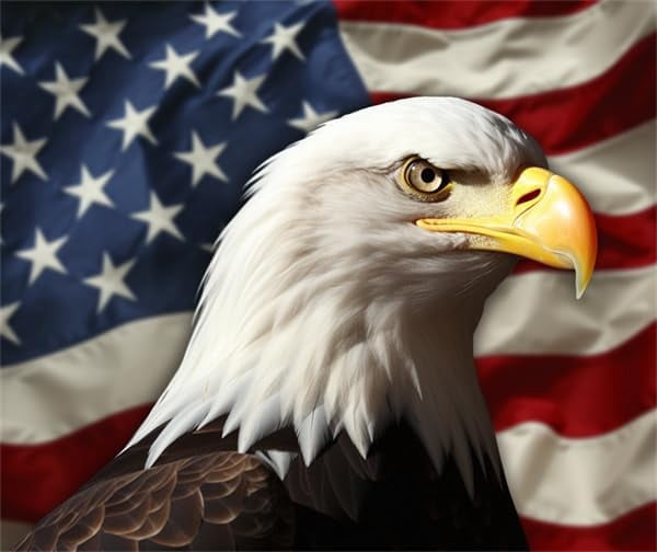1000 Piece Jigsaw Puzzle For Adults - American Flag Bald Eagle Trucks, 27 X 20 Inch Finished Size, Challenging Puzzle Art