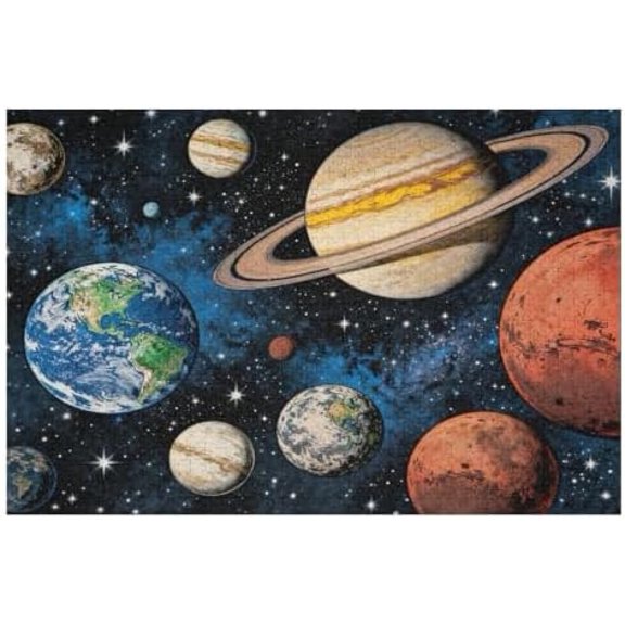 Puzzles for Adults 1000 Pieces, Cosmic Tug-of-War Astronomy Space Artwork, 1000 Piece Jigsaw Puzzle with Celestial Bodies, Difficult Challenge for Home Decor and Family Game Night