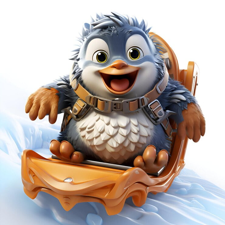 Puzzles for Adults 1000 Pieces Cute Cartoon Penguin is Sitting Chair ...