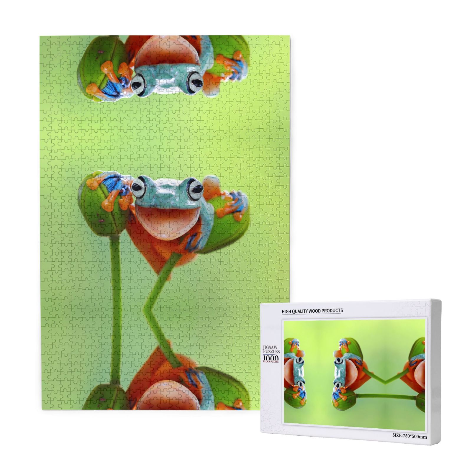 Puzzles for Adults 1000 Pieces - Flying Frog On Branch 20x30 In Wood Brain-Boosting Jigsaw Puzzles for Stress Relief, Puzzles for Adults Makes Gift for Kids Friends Spouse