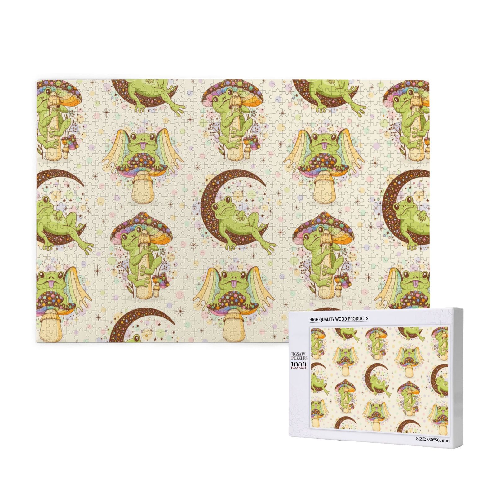 Puzzles for Adults 1000 Pieces, Frogs Challenging Jigsaw Puzzles Wooden Puzzles for Adults and Kids, Cool Unique Cute Wood Puzzles Gift Family Game 29.5x19.7in