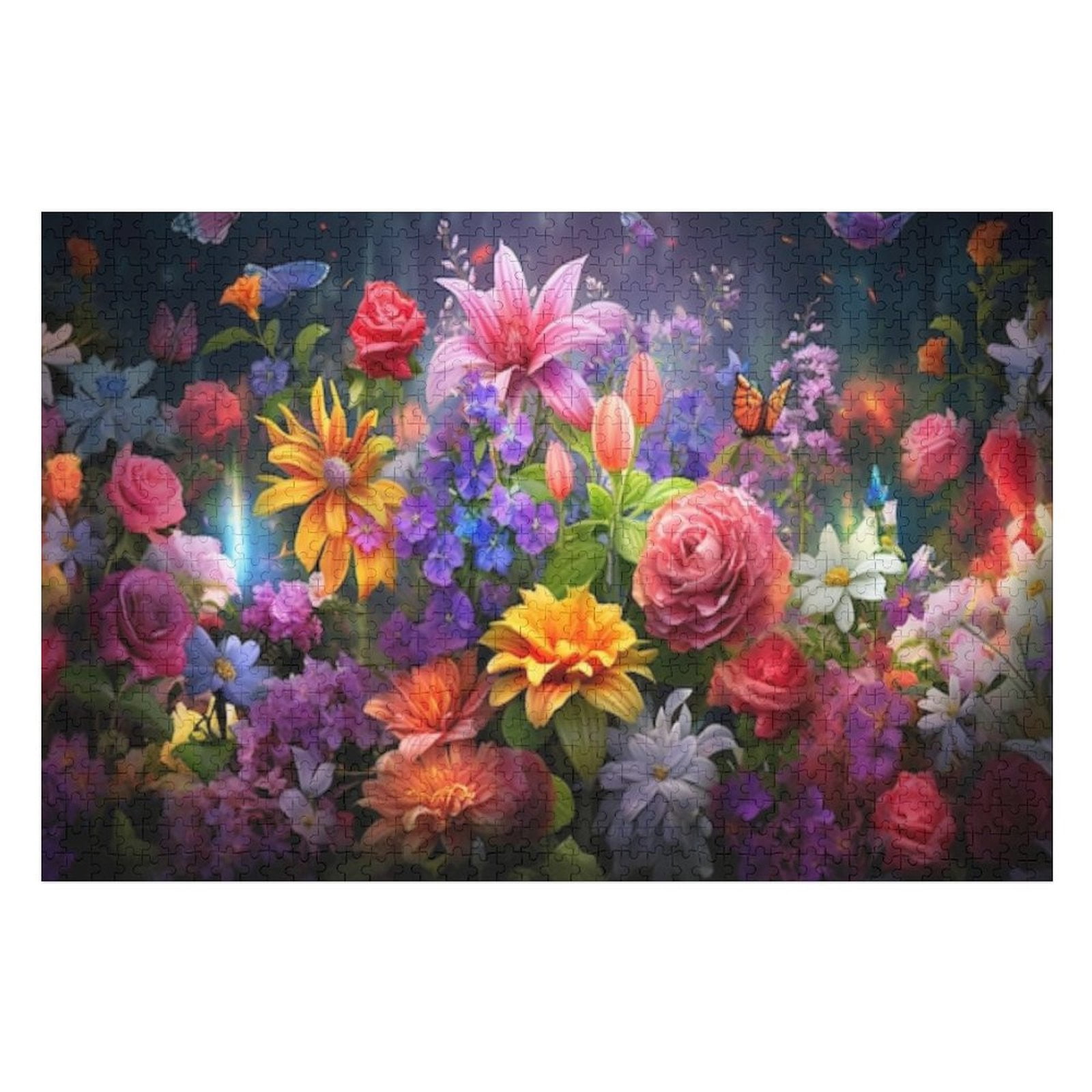 500-Piece Butterfly Garden Jigsaw Puzzle For Adults & Kids - Swan, Squirrel, Nature Scene