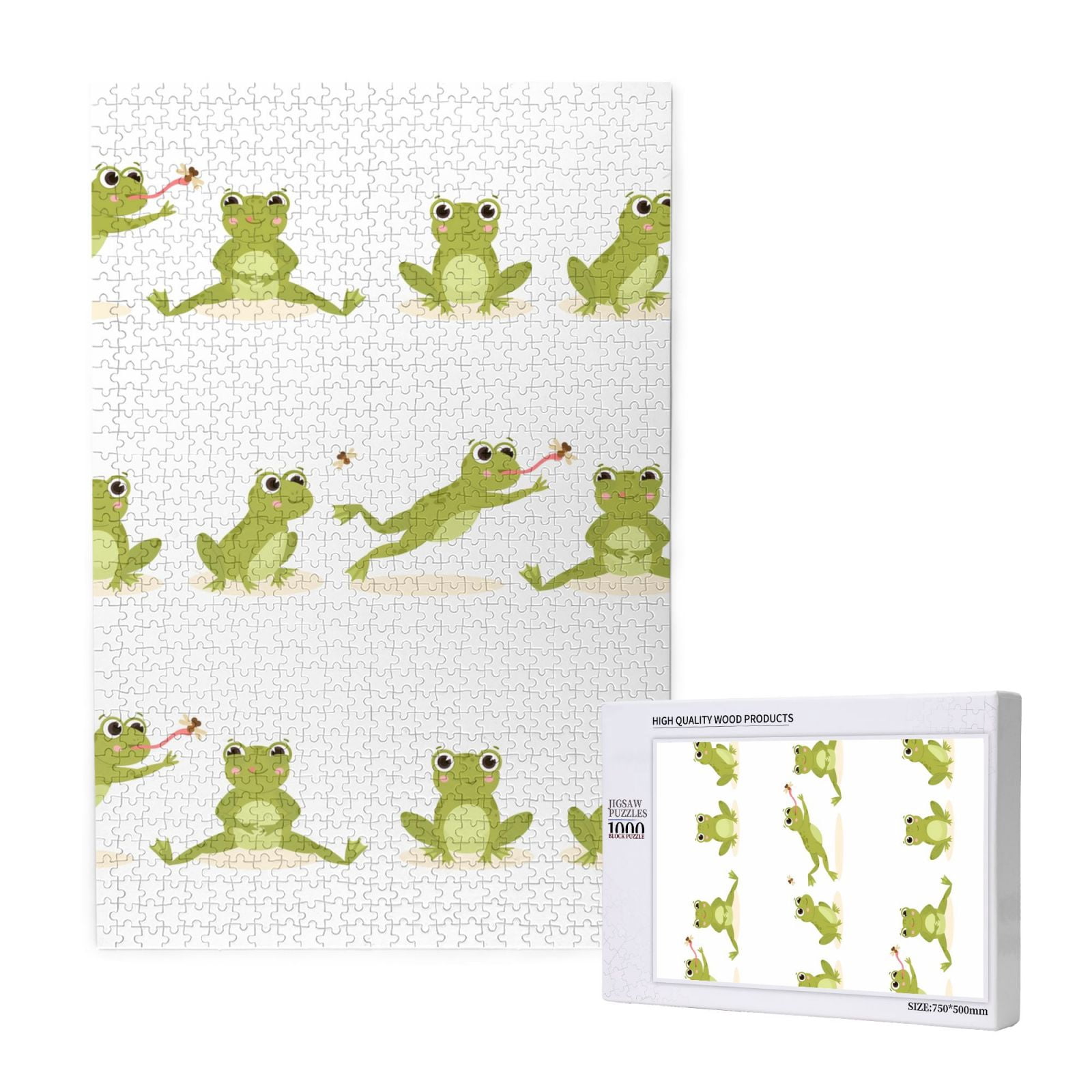 Puzzles for Adults 1000 Pieces - Hunting Frog 20x30 In Wood Brain-Boosting Jigsaw Puzzles for Stress Relief, Puzzles for Adults Makes Gift for Kids Friends Spouse