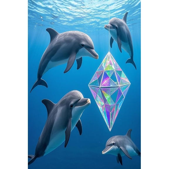 Puzzles for Adults 1000 Pieces A Lifelike Pod of Dolphins in Underwater Wooden Jigsaw Puzzle Impossible Hard Difficult Challenging Game Artistic Wall Decor Accessories DIY Puzzles for Home Decoration