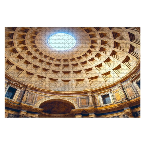 Puzzles For Adults 1000 Pieces Monumental ceiling Pantheon church Roman temple Rome Wooden Jigsaw Puzzles Birthday Gift Challenging Difficult Puzzles Decompression Family Game Gift
