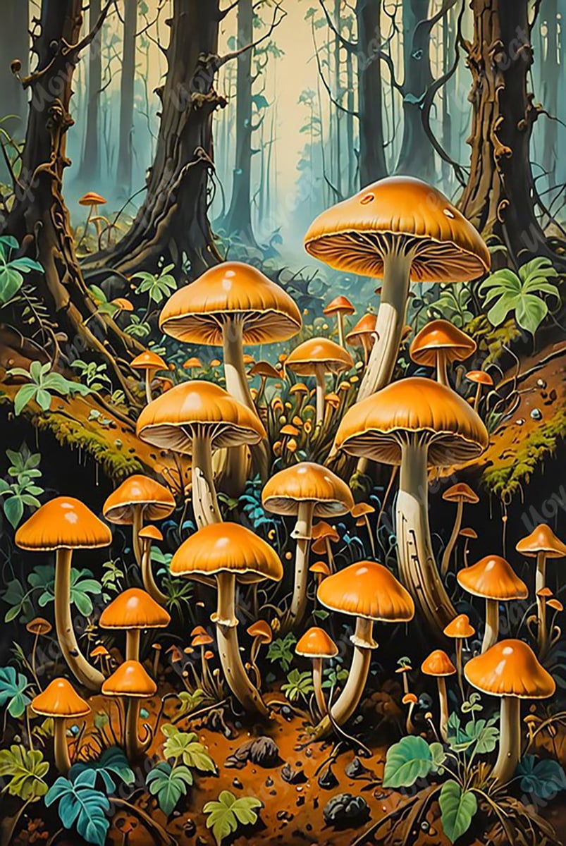 Puzzles for Adults 1000 Pieces Mushrooms Forest Wooden Jigsaw Puzzle ...