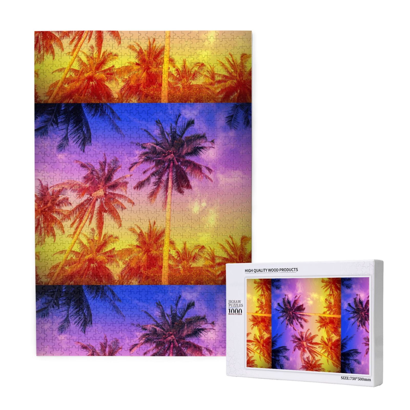 Puzzles for Adults 1000 Pieces, Palm Trees at Sunset Challenging Jigsaw ...
