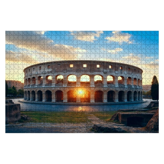 Puzzles For Adults 1000 Pieces Rome Italy Coliseum sunrise Wooden Jigsaw Puzzles Birthday Gift Challenging Difficult Puzzles Decompression Family Game Gift
