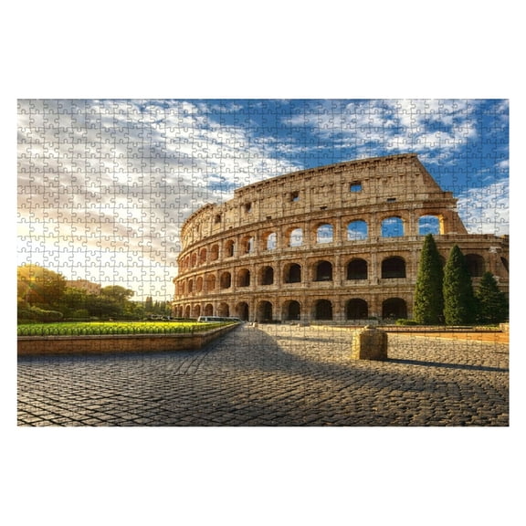 Puzzles For Adults 1000 Pieces Rome morning sun Italy Wooden Jigsaw Puzzles Birthday Gift Challenging Difficult Puzzles Decompression Family Game Gift