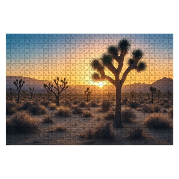 Puzzles For Adults 1000 Pieces Sunset desert landscape Wooden Jigsaw Puzzles Birthday Gift Challenging Difficult Puzzles Decompression Family Game Gift
