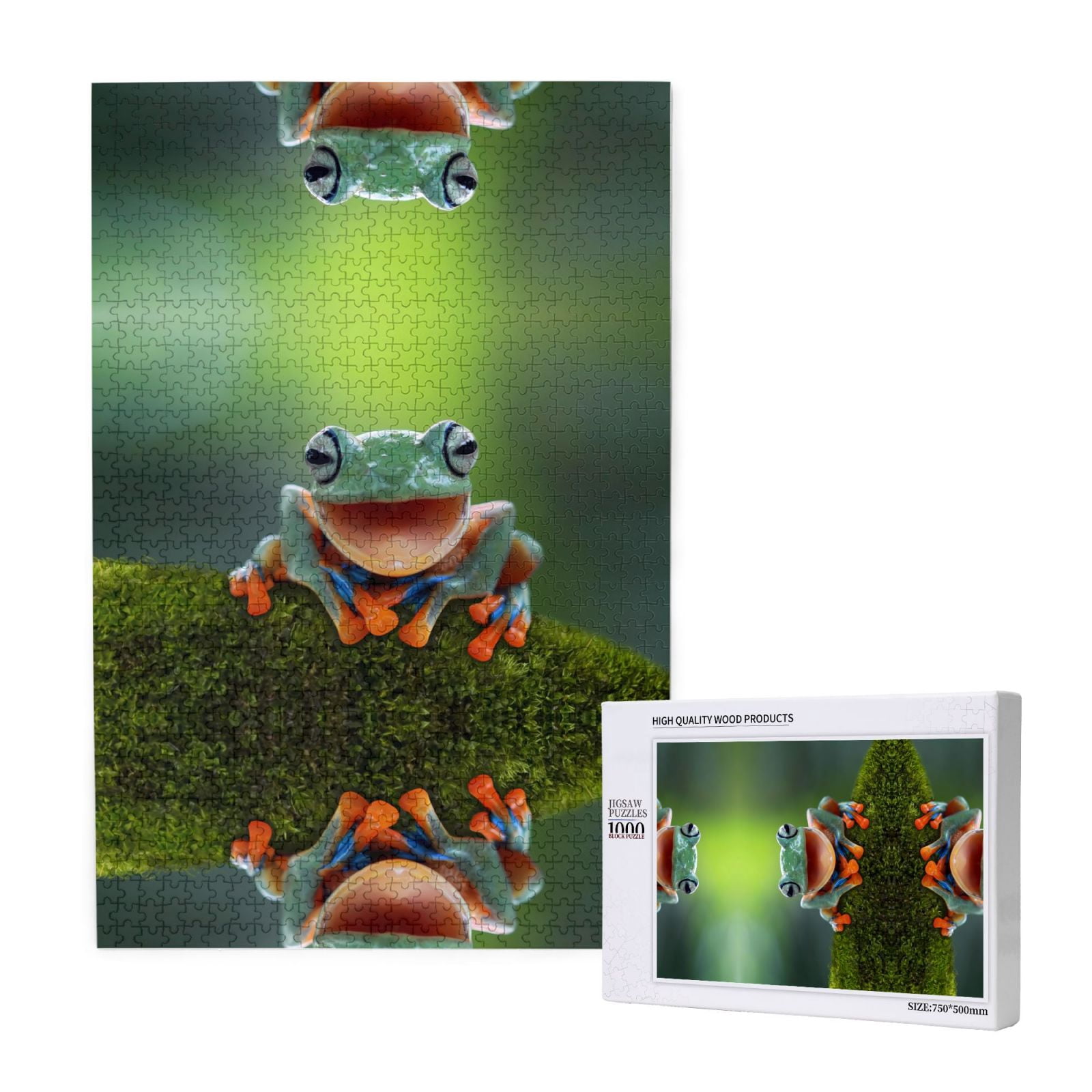 Puzzles for Adults 1000 Pieces, Tree Frog Challenging Jigsaw Puzzles Wooden Puzzles for Kids and Adults, Cool Unique Cute Wood Puzzles Gift Family Game 19.7x29.5in