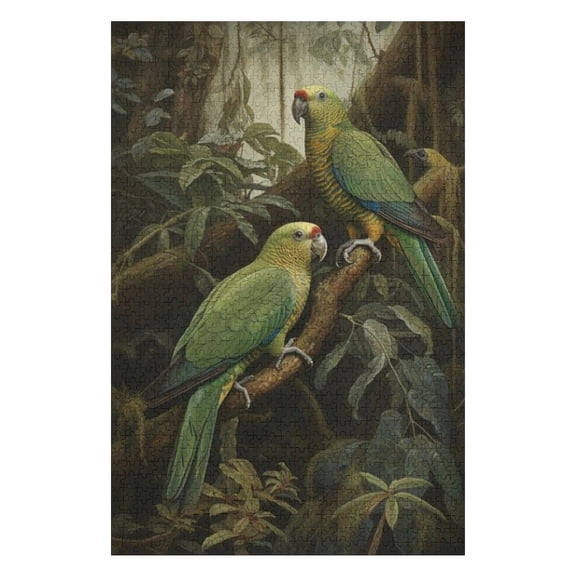 Puzzles for Adults 1000 Pieces - Two Parrots Rainforest High Difficulty Wooden Jigsaw Puzzle - Family Entertainment Leisure Fun Interactive, Relaxing Holiday Puzzles