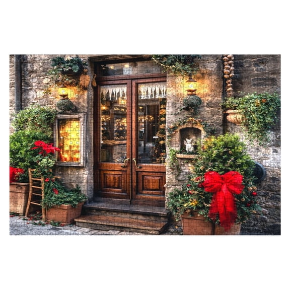 Puzzles For Adults 1000 Pieces traditional Italian restaurant historic center Wooden Jigsaw Puzzles Birthday Gift Challenging Difficult Puzzles Decompression Family Game Gift
