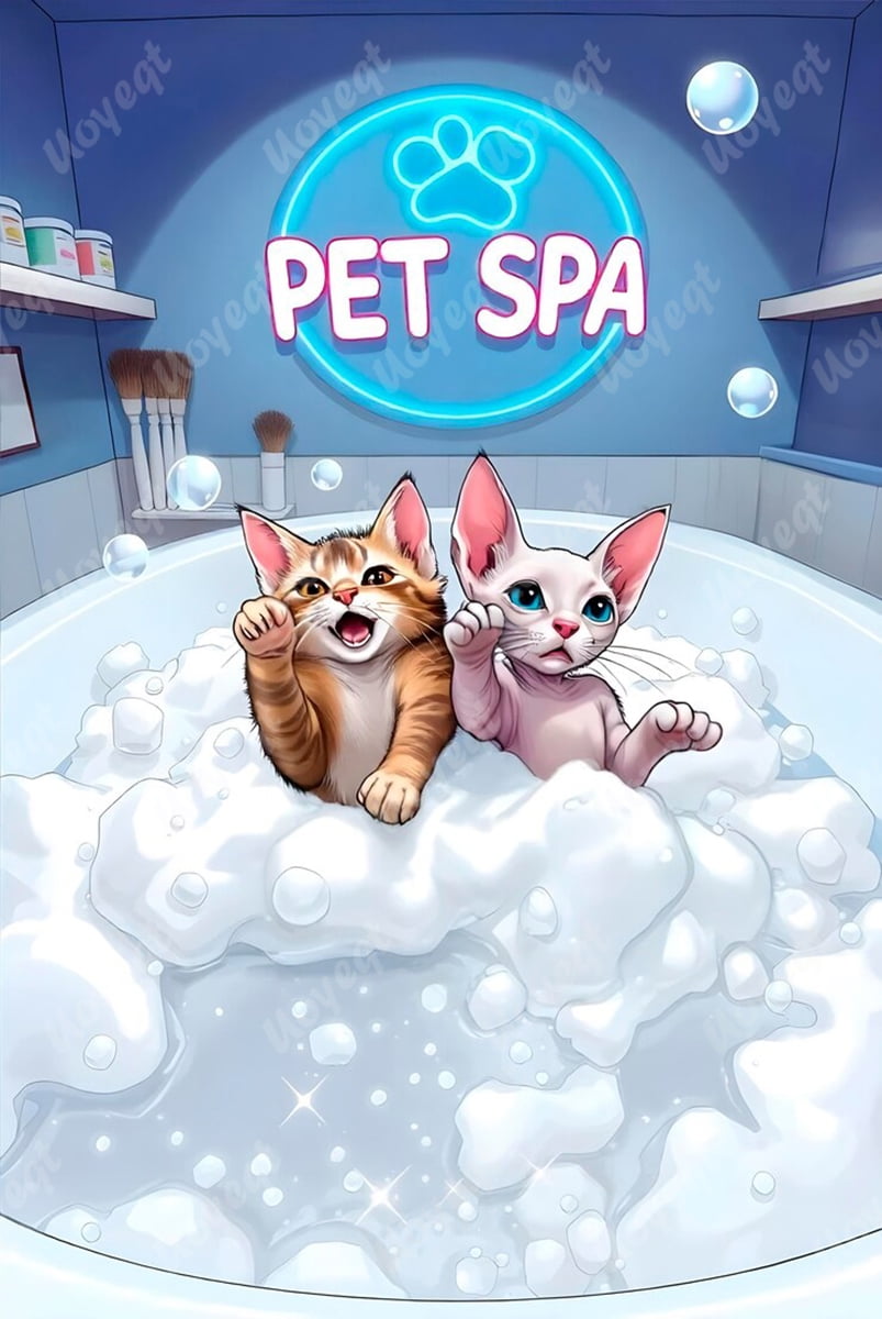 Spa Puzzled Puzzles for Adults 1500 Pieces Adorable Cat Enjoying A Spa Day Wooden ...