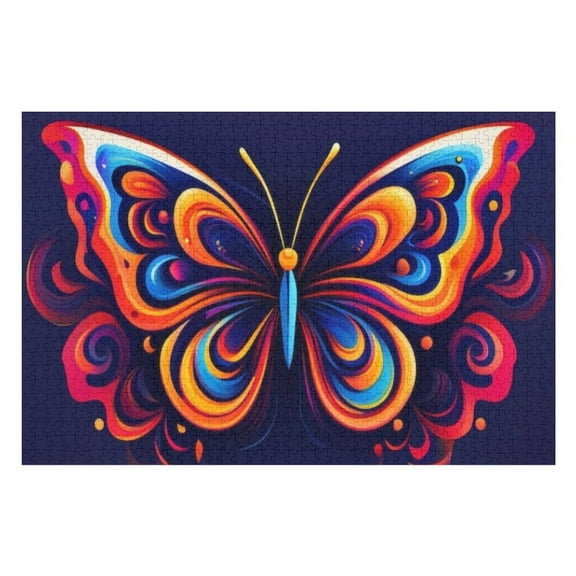 Puzzles for Adults 300 Pieces - Abstract Butterfly With Bold Vibrant Patterns Best Challenging Puzzles for Cognitive Workout - Safe Eco-Friendly - Most Popular Leisure Activities