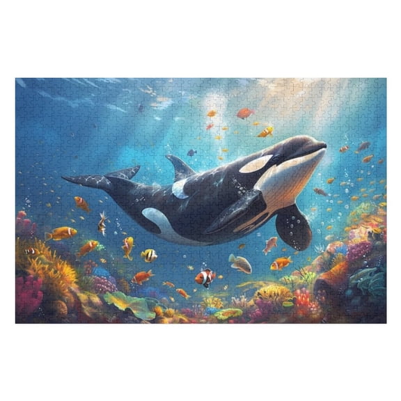 Puzzles for Adults 300 Pieces - Beautiful Whale Funny Puzzles Brain Challenge Educational Game Relaxation Pastime Entertainment Activity Decorative Puzzle