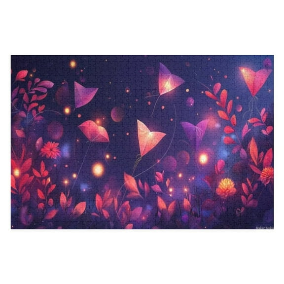 Puzzles for Adults 300 Pieces - Colorful Kites Festive String Lights Challenging Jigsaw Puzzle, Daring to Try, Family Entertainment Interactive Fun Jigsaw Puzzle Gifts