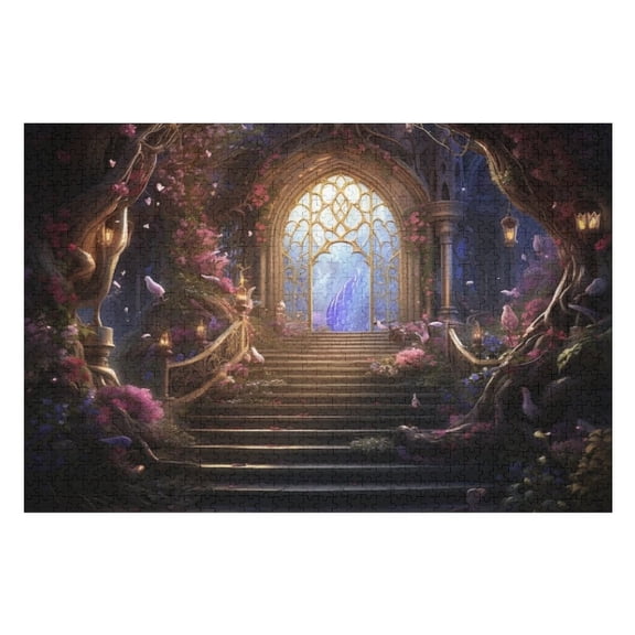 Puzzles for Adults 300 Pieces - Door Stretching Into Fantasy World Stress Relief Puzzle, Family Entertainment, Relaxation and Leisure, Collectible Decoration Puzzle