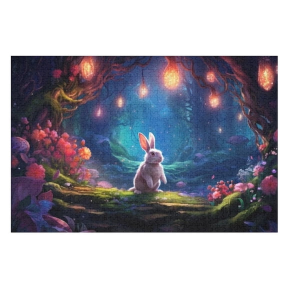 Puzzles for Adults 300 Pieces - Easter Bunny Fantasy World Best Challenging Puzzles for Cognitive Workout - Safe Eco-Friendly - Most Popular Leisure Activities
