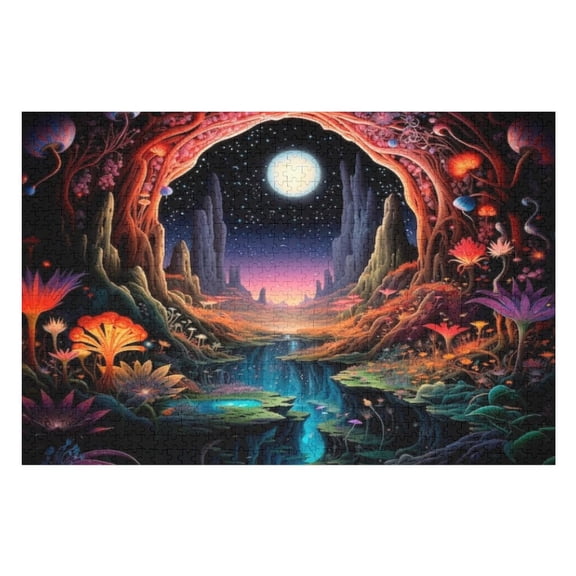 Puzzles for Adults 300 Pieces - Fantasy Endless Hole Landscape Unique Artwork Jigsaw Puzzle, Large Piece Puzzle, Great for Beginners, Gifts for Loved Ones