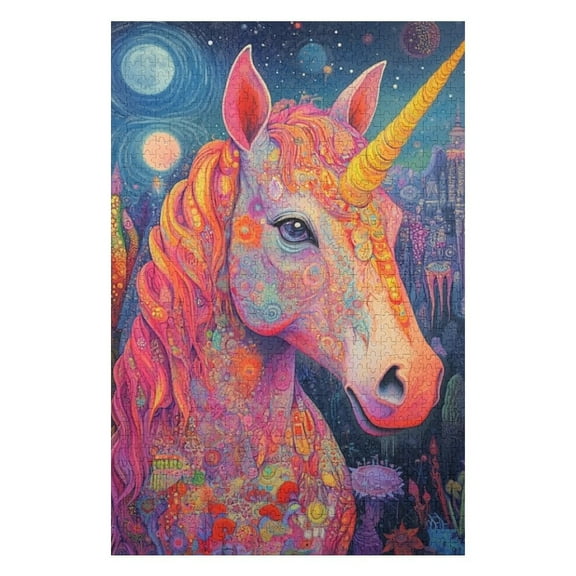 Puzzles for Adults 300 Pieces - Fantasy Unicorn With Style Funny Puzzles Brain Challenge Educational Game Relaxation Pastime Entertainment Activity Decorative Puzzle