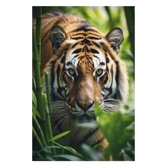 Puzzles for Adults 300 Pieces - Front Wild Tiger Nature Fun Educational Toys Decompressing Intellectual Puzzles Gift for Easter Hallowen Christmas Birthday