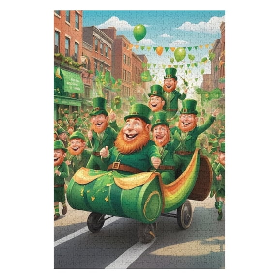 Puzzles for Adults 300 Pieces - Happy St Patrick'S Day Parade High Difficulty Wooden Jigsaw Puzzle - Family Entertainment Leisure Fun Interactive, Relaxing Holiday Puzzles
