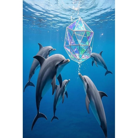 Puzzles for Adults 300 Pieces A Lifelike Pod of Dolphins in Underwater Wooden Jigsaw Puzzle Impossible Hard Difficult Challenging Game Artistic Wall Decor Accessories DIY Puzzles for Home Decoration