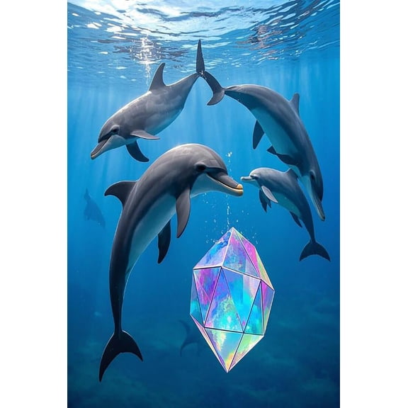 Puzzles for Adults 300 Pieces A Lifelike Pod of Dolphins in Underwater Wooden Jigsaw Puzzle Impossible Hard Difficult Challenging Game Artistic Wall Decor Accessories DIY Puzzles for Home Decoration