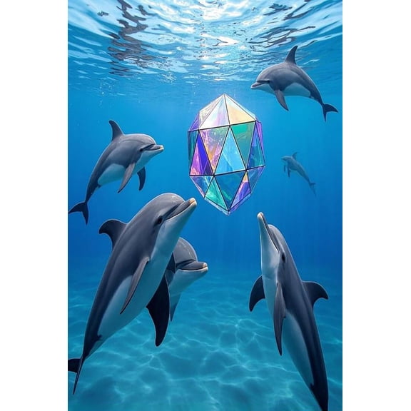 Puzzles for Adults 300 Pieces A Lifelike Pod of Dolphins in Underwater Wooden Jigsaw Puzzle Impossible Hard Difficult Challenging Game Artistic Wall Decor Accessories DIY Puzzles for Home Decoration
