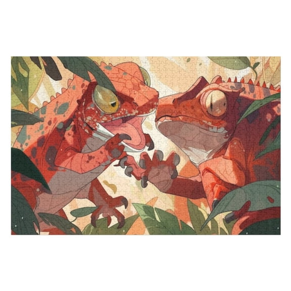 Puzzles for Adults 300 Pieces - Lizard That Are Jungle Challenging Jigsaw Puzzle, Daring to Try, Family Entertainment Interactive Fun Jigsaw Puzzle Gifts