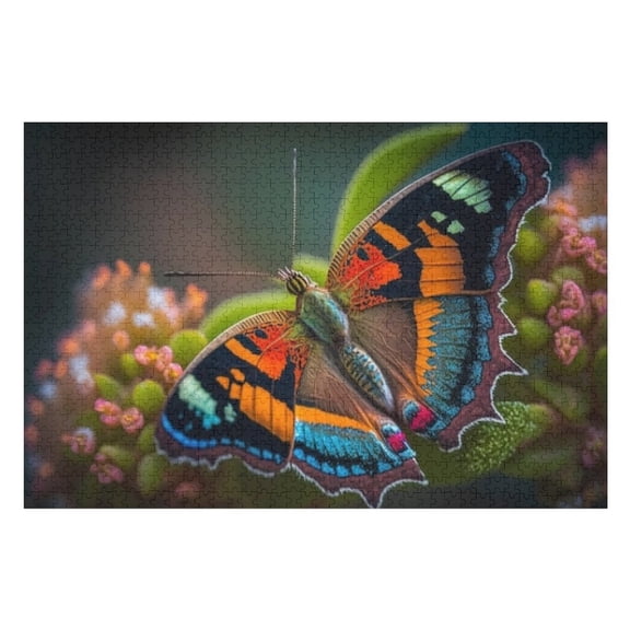 Puzzles for Adults 300 Pieces - Multi Colored Butterfly Yellow Flower Beauty Challenging Gift for Puzzle Lovers, Fun Time with Friends, Displayable Wall Decor