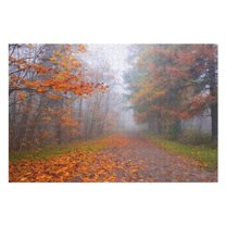 Puzzles for Adults 300 Pieces - Mystical Landscape With Blue Fog Autumn Forest Puzzle for Stress Relief and Leisure Holiday Gifts Home Decor Collectibles