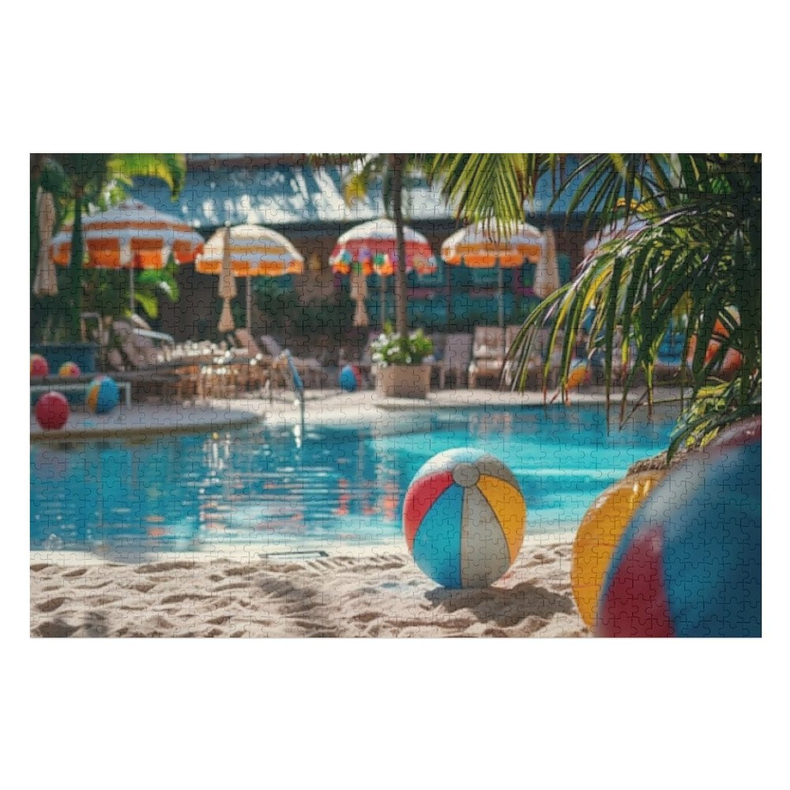 Pool Puzzle Puzzles for Adults 300 Pieces - Pool Party Beach Resort Challenging ...