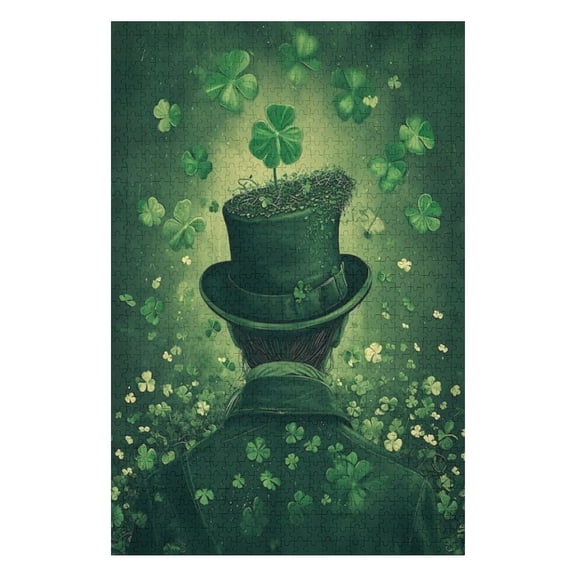 Puzzles for Adults 300 Pieces - St Patrick'S Day Green Clover Leprechaun Drinking Funny Challenging Puzzle Brain Teaser Activity Perfect for Game Nights