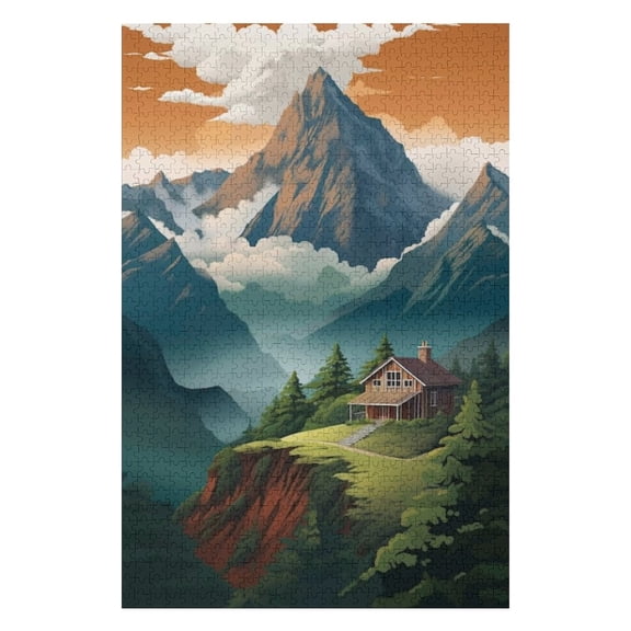 Puzzles for Adults 500 Pieces - Beautiful Mountains Funny Puzzles Brain Challenge Educational Game Relaxation Pastime Entertainment Activity Decorative Puzzle