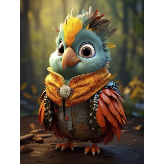 Puzzles for Adults 500 Pieces Bird With Native Outfit Wooden Jigsaw Puzzle Impossible Hard Difficult Challenging Game Artistic Wall Decor Accessories DIY Puzzles for Home Decoration