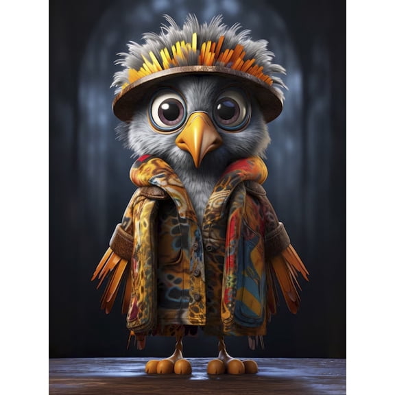 Puzzles for Adults 500 Pieces Bird With Native Outfit Wooden Jigsaw Puzzle Impossible Hard Difficult Challenging Game Artistic Wall Decor Accessories DIY Puzzles for Home Decoration