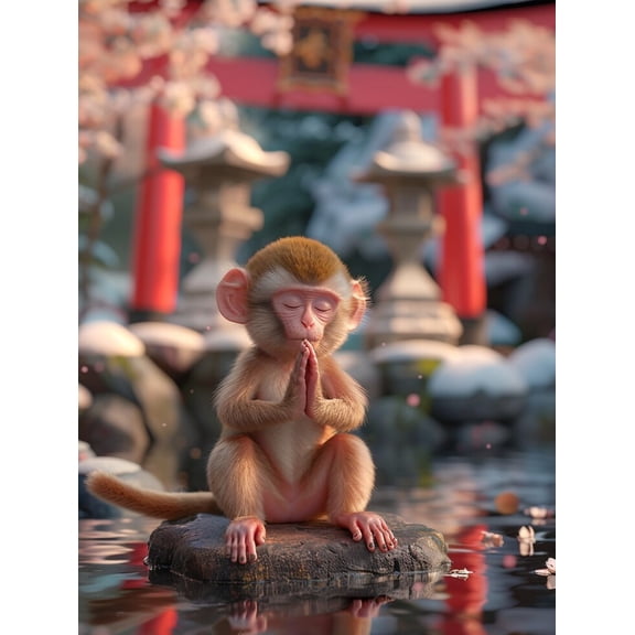 Puzzles for Adults 500 Pieces Cartoon Monkey Practicing Yoga Meditation Wooden Jigsaw Puzzle Impossible Hard Difficult Challenging Game Artistic Wall Decor Accessories DIY Puzzles for Home Decoration