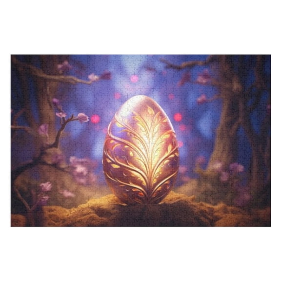 Puzzles for Adults 500 Pieces - Easter Egg With Fantasy World Landscape High Difficulty Wooden Jigsaw Puzzle - Family Entertainment Leisure Fun Interactive, Relaxing Holiday Puzzles