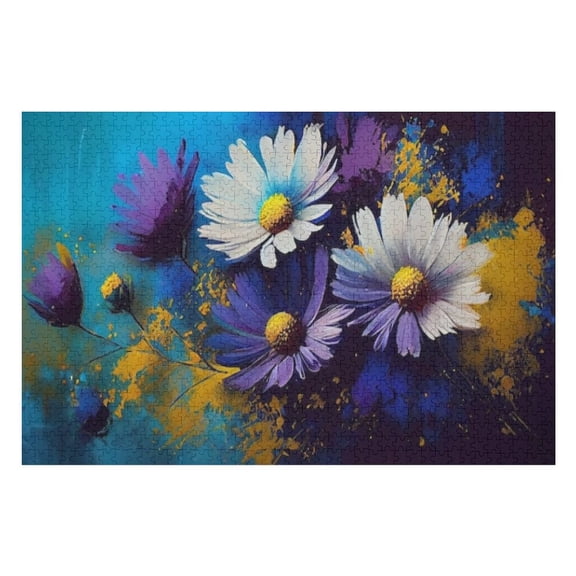 Puzzles for Adults 500 Pieces - Daisies Funny Inspirational Wooden Jigsaw Puzzles for Family Activities Games