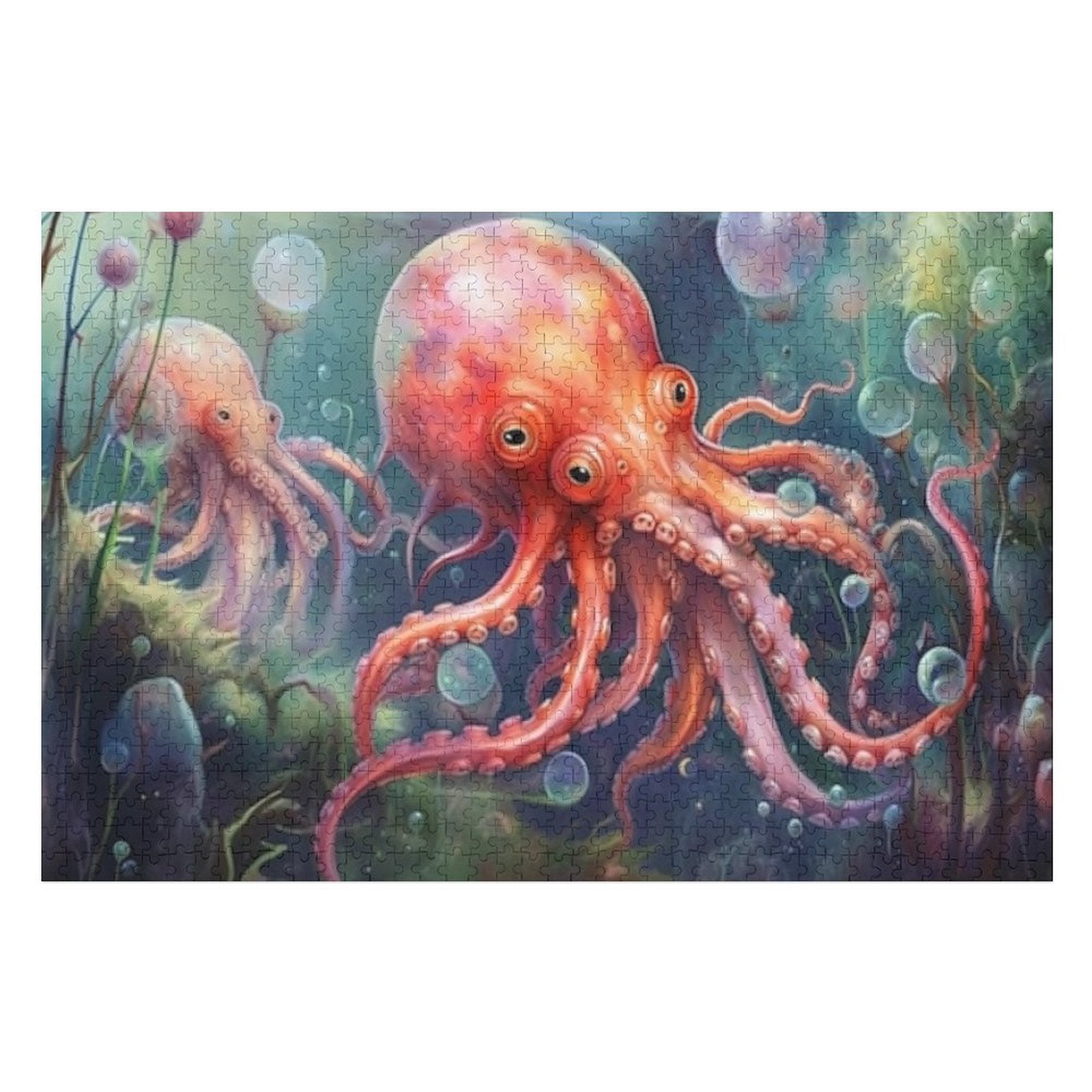 Octupus Workout Puzzles for Adults 500 Pieces - Octopus Is Creature With Red Face Red ...