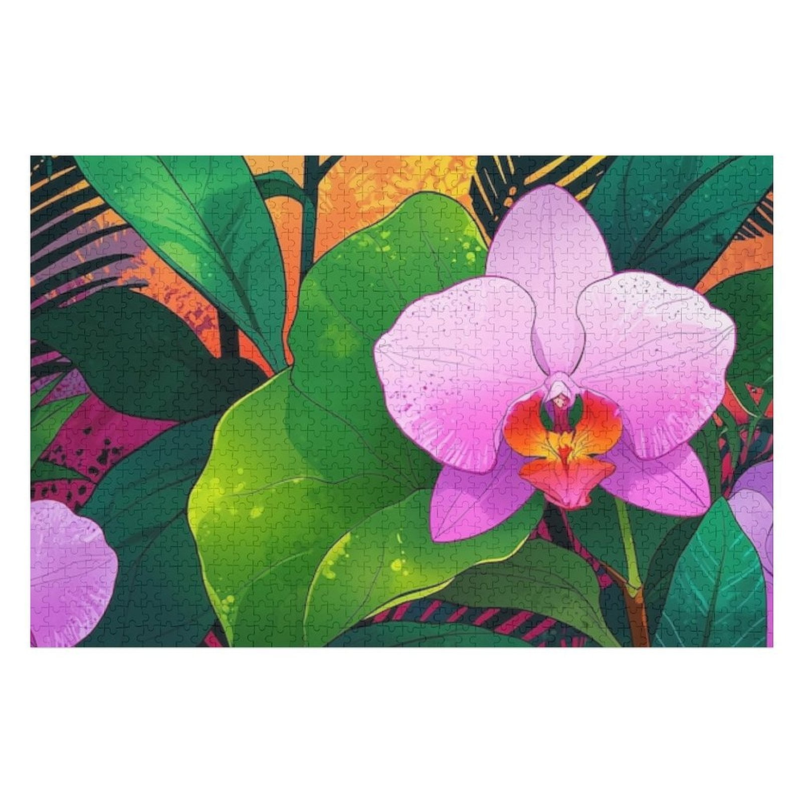 500-Piece Jigsaw Puzzle - Charming Lakeside Church Scene With Flowers & Birds (20.5x15 In) - View #4