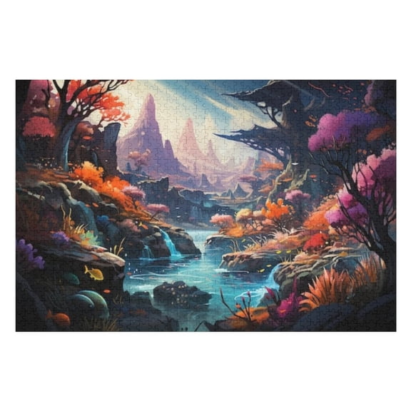 Puzzles for Adults 500 Pieces - Underwater Fish Swim Colorful Reef Creating Painted Landscape Funny Educational Puzzles, Birthday Christmas Valentine's Day Gift