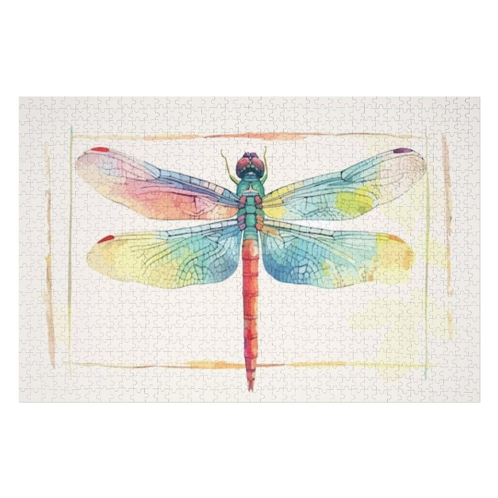 Flowering Dragonfly 1000 Piece Wooden Puzzle - Challenging Adult Puzzle For Home Decor