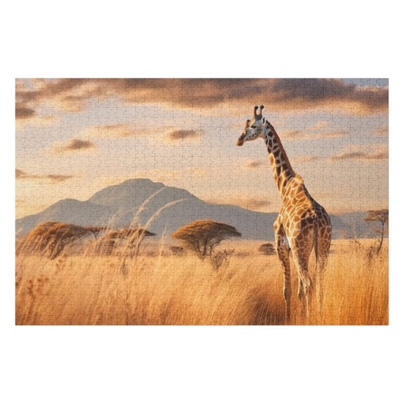 Puzzles for Adults 500 Pieces - Wild Giraffe High Difficulty Wooden Jigsaw Puzzle - Family Entertainment Leisure Fun Interactive, Relaxing Holiday Puzzles