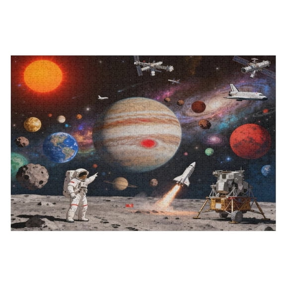 500 Piece Space Traveler Solar System Puzzle for Adults, 20.5x15 in – Galaxy Outer Astronaut, Fun Challenging Family Game
